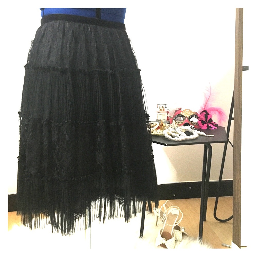Black lace & mesh Antonio Melani skirt